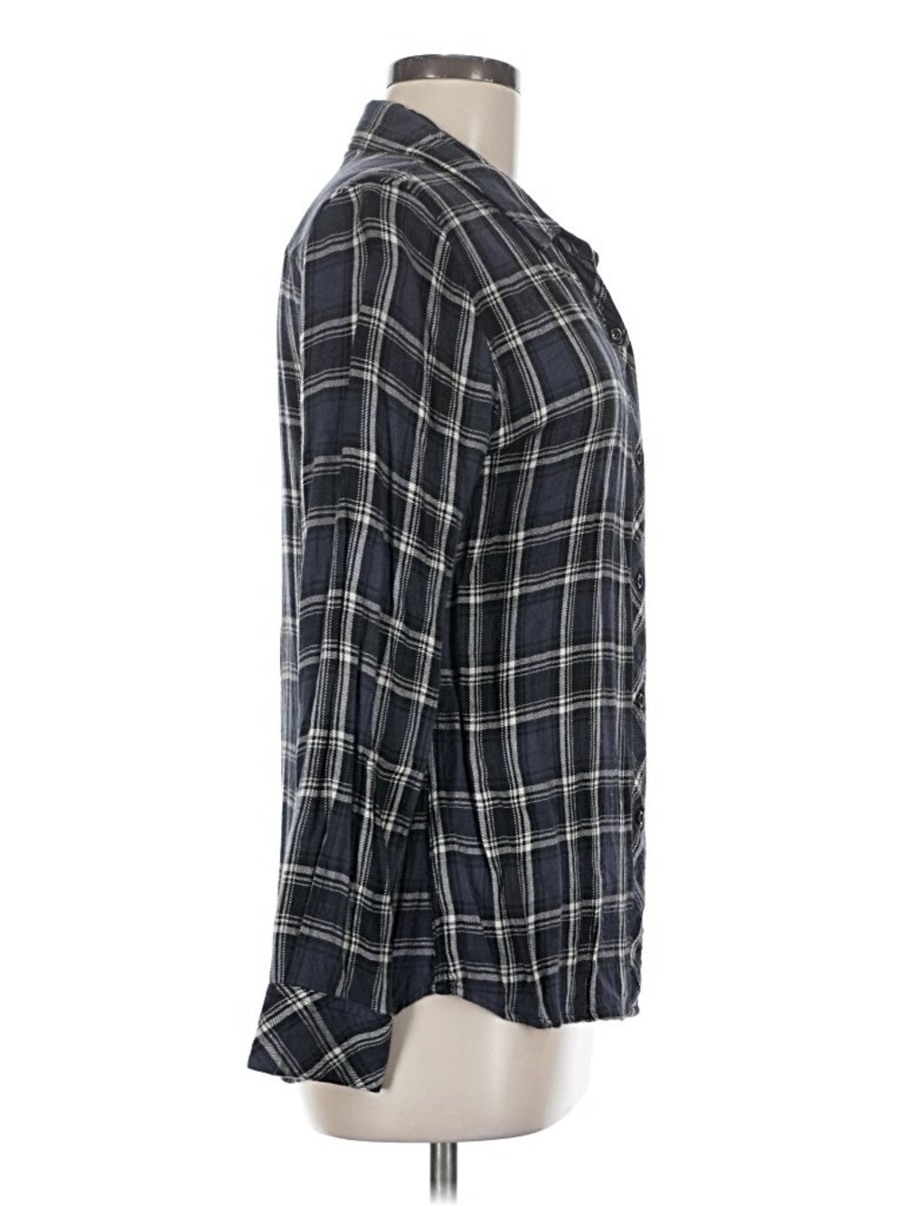 Rails Green Black White Plaid Long Sleeve Button Down Blouse Size M - Picture 4 of 7